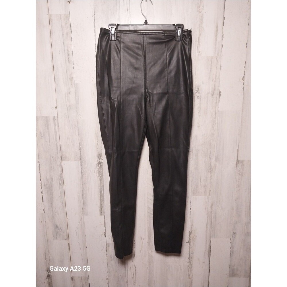 Free People We The Free Womens Black Faux Leather Pants Womens Size 28 Biker Emo